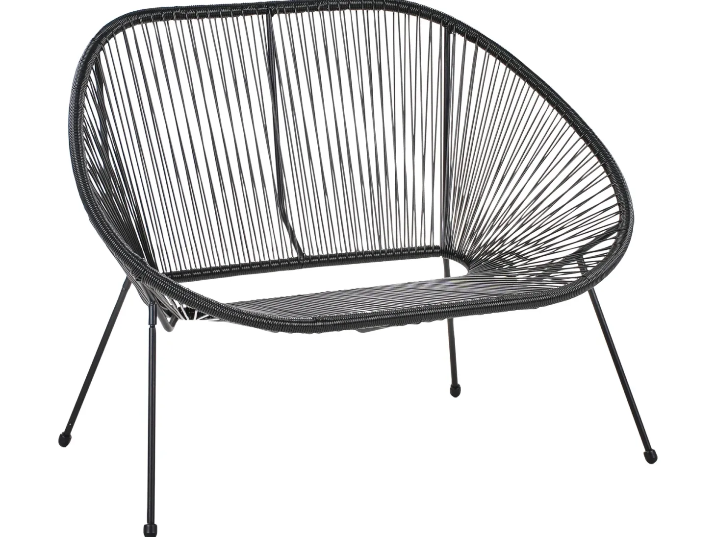 Ławka ogrodowa ACAPULCO II 113 cm Technorattan Czarny