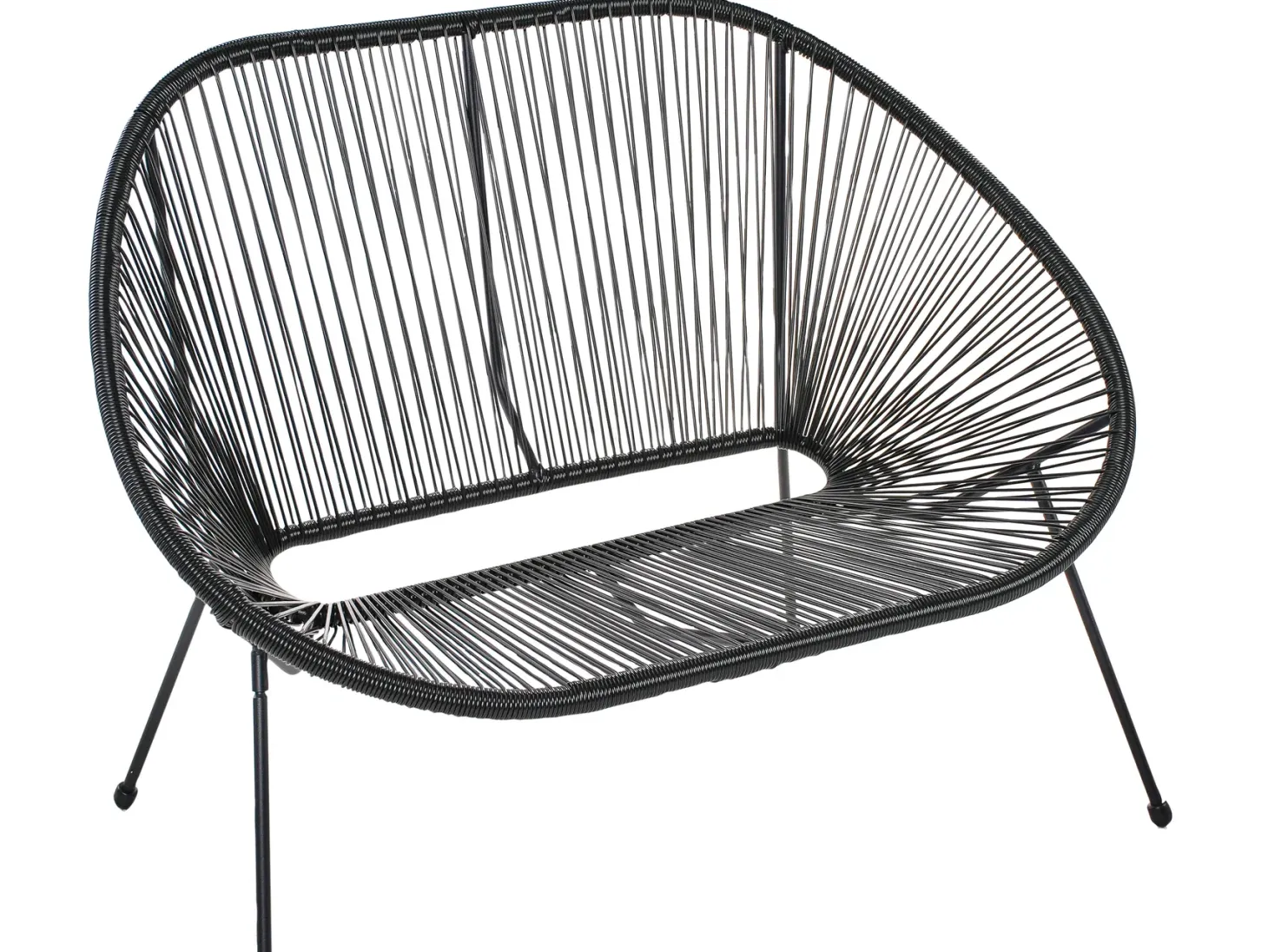 Ławka ogrodowa ACAPULCO II 113 cm Technorattan Czarny