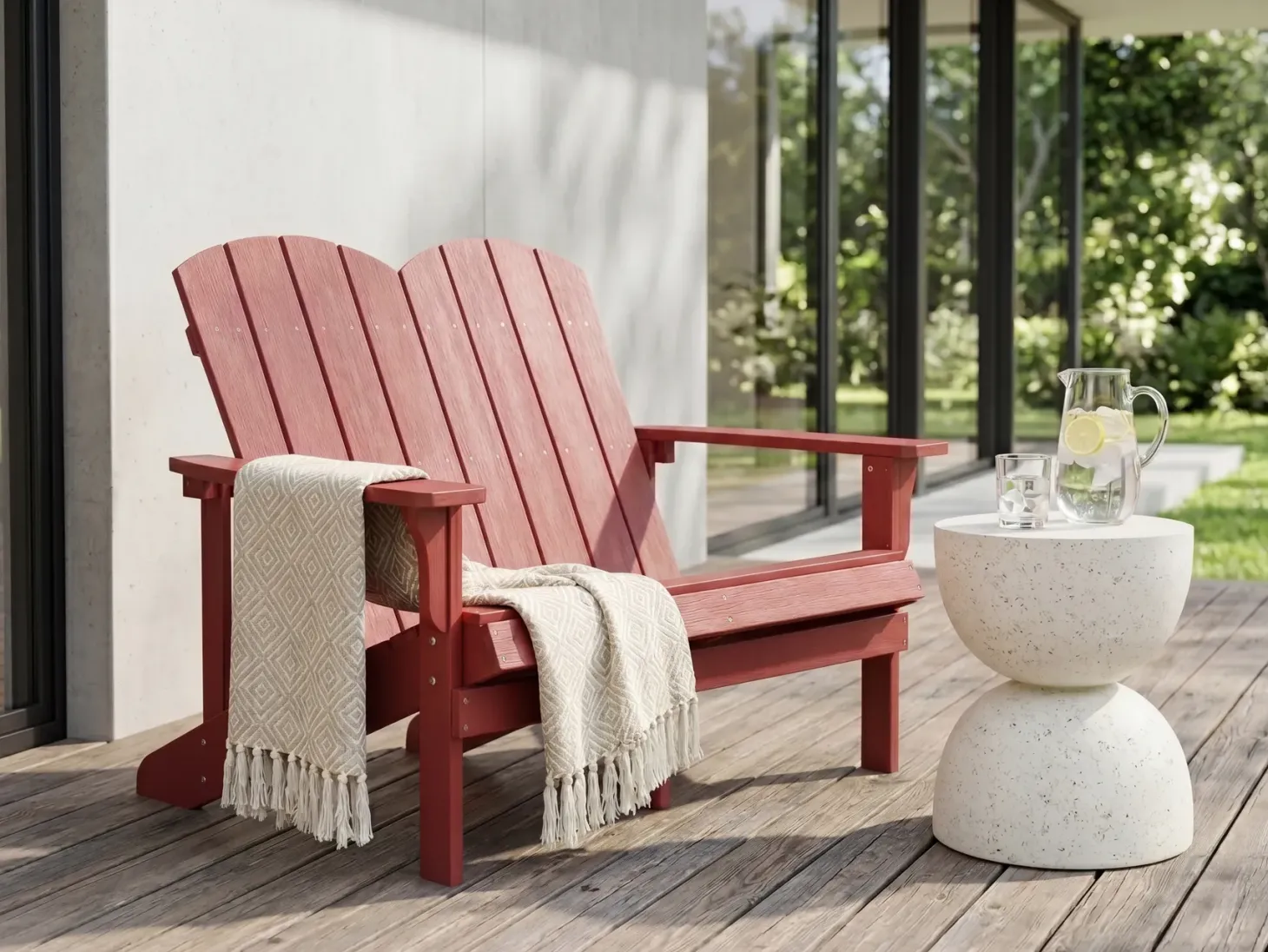 Ławka ogrodowa ADIRONDACK 125 cm Czerwony