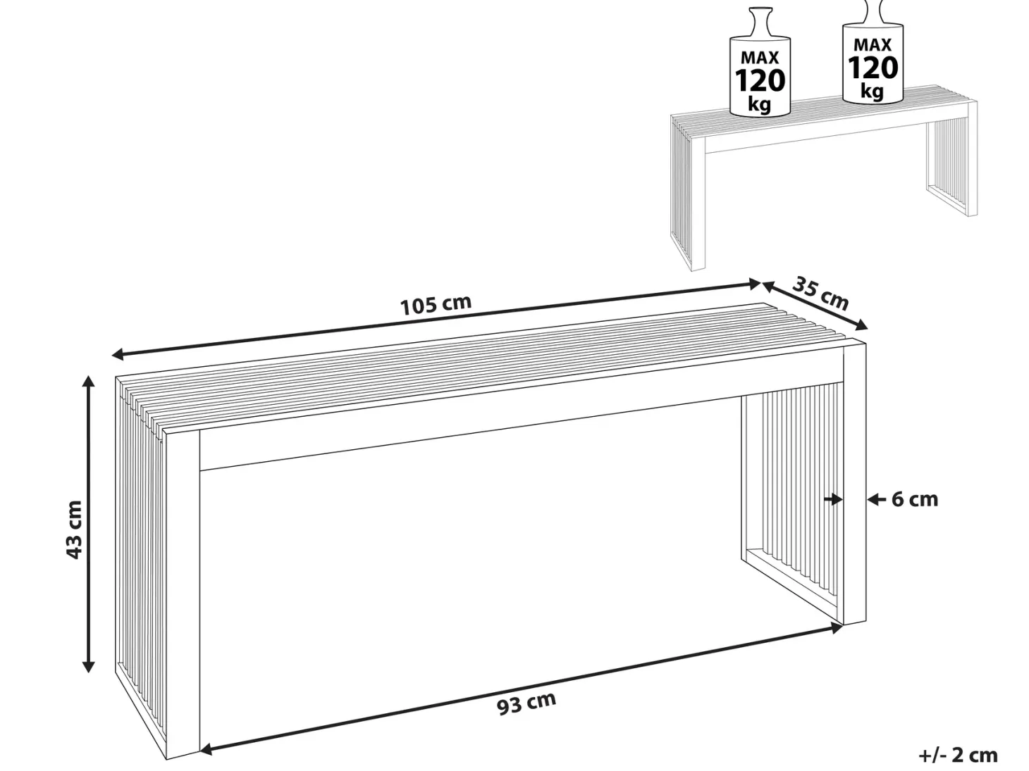 Ławka ogrodowa BELLANO 105 cm Drewno akacjowe Brązowy