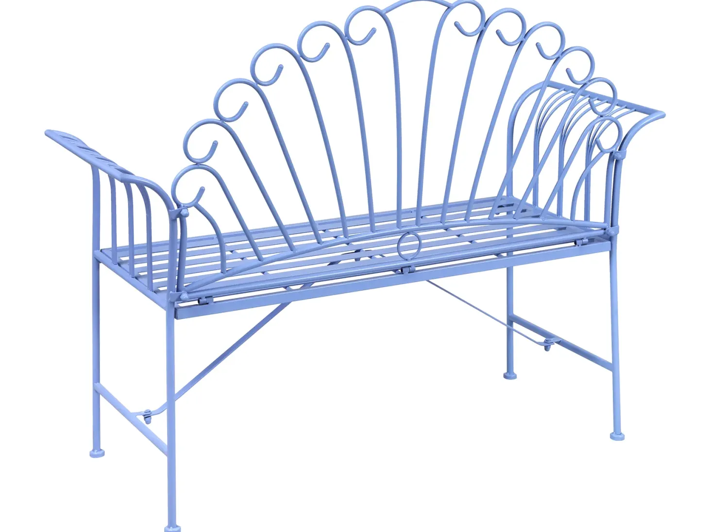 Ławka ogrodowa CAVINIA 125 cm Metal Błękitny