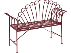Ławka ogrodowa CAVINIA 125 cm Metal Burgundowy