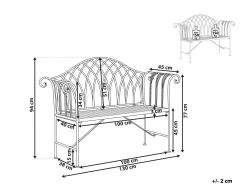 Ławka ogrodowa MILAZZO 130 cm Metal Czarny