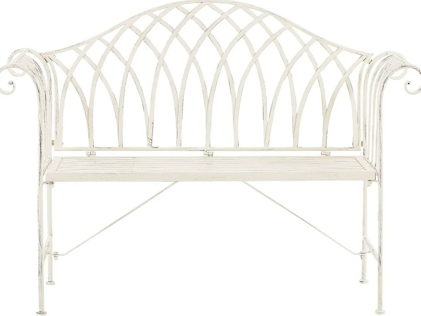 Ławka ogrodowa MILAZZO 130 cm Metal Biały