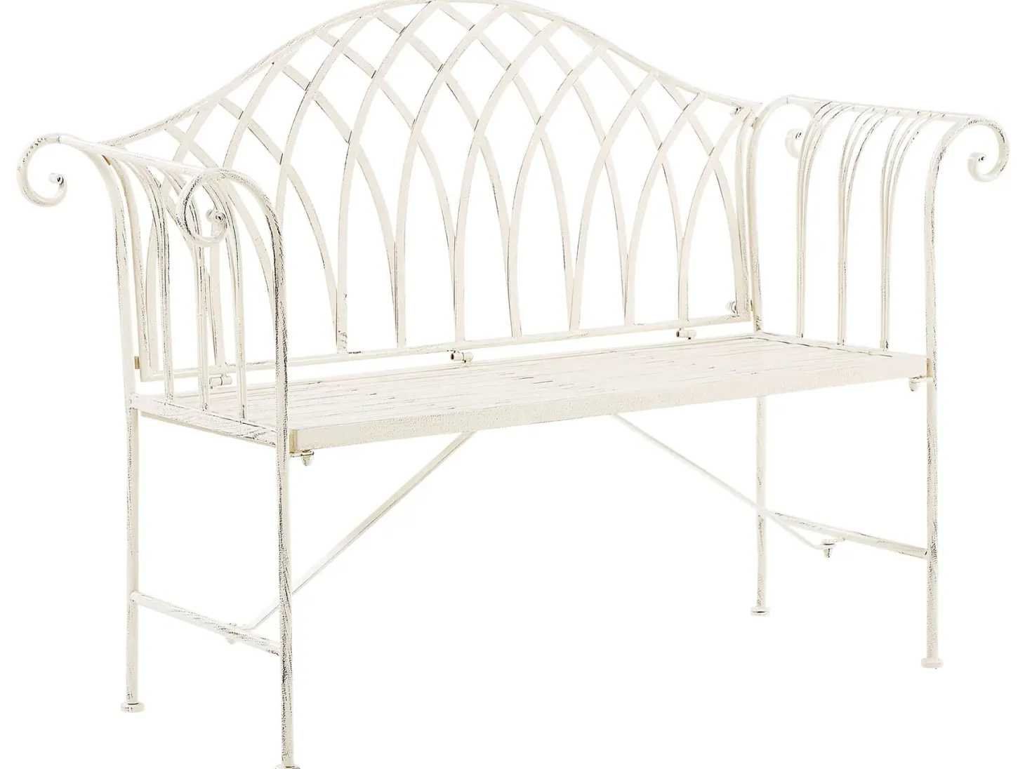 Ławka ogrodowa MILAZZO 130 cm Metal Biały