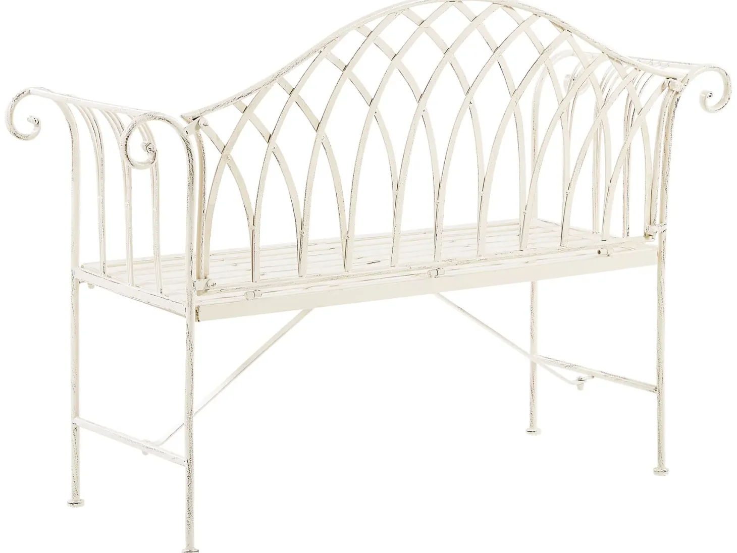 Ławka ogrodowa MILAZZO 130 cm Metal Biały