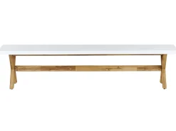 Ławka ogrodowa OLBIA 200 cm Beton Biały