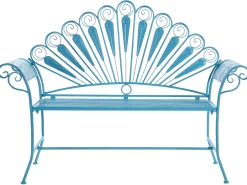 Ławka ogrodowa PAVIA 146 cm Metal Niebieski