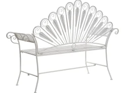 Ławka ogrodowa PAVIA 146 cm Metal Złamana biel
