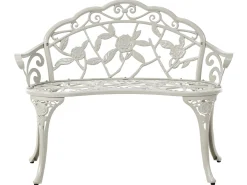 Ławka ogrodowa PIURA 88 cm Metal Biały