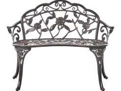 Ławka ogrodowa PIURA 88 cm Metal Ciemnobrązowy
