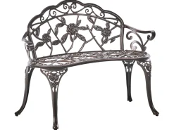 Ławka ogrodowa PIURA 88 cm Metal Ciemnobrązowy