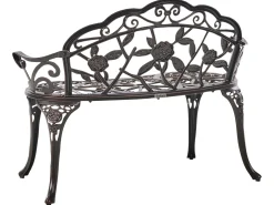 Ławka ogrodowa PIURA 88 cm Metal Ciemnobrązowy