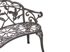 Ławka ogrodowa PIURA 88 cm Metal Ciemnobrązowy