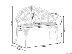 Ławka ogrodowa PIURA 88 cm Metal Ciemnobrązowy