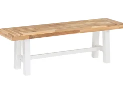 Ławka ogrodowa SCANIA 140 cm Drewno akacjowe Biały