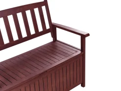 Ławka ogrodowa SOVANA 120 cm ze schowkiem Drewno akacjowe Bordowy
