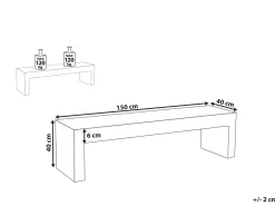 Ławka ogrodowa TARANTO 150 cm Beton Biały
