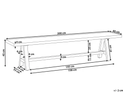 Ławka ogrodowa TONNARE 200 cm Beton Szary