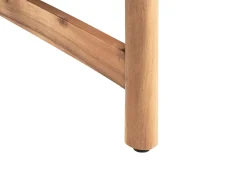Ławka ogrodowa z poduchą GIAVENO 135 cm Drewno akacjowe Złamana biel