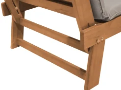 Ławka ogrodowa z poduchą PORTICI 210 cm Drewno eukaliptusowe Jasny brąz/ beżowoszary