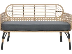 Ławka ogrodowa z poduchą PRATELLO 122 cm Technorattan Naturalny
