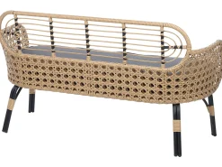 Ławka ogrodowa z poduchą PRATELLO 122 cm Technorattan Naturalny