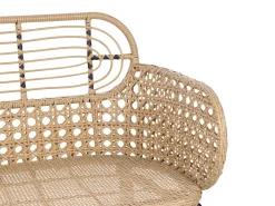 Ławka ogrodowa z poduchą PRATELLO 122 cm Technorattan Naturalny