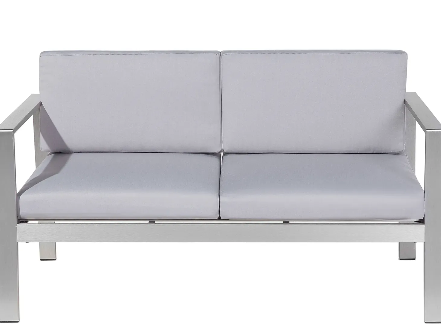 Ławka ogrodowa z poduchą SALERNO 142 cm Metal Jasnoszary