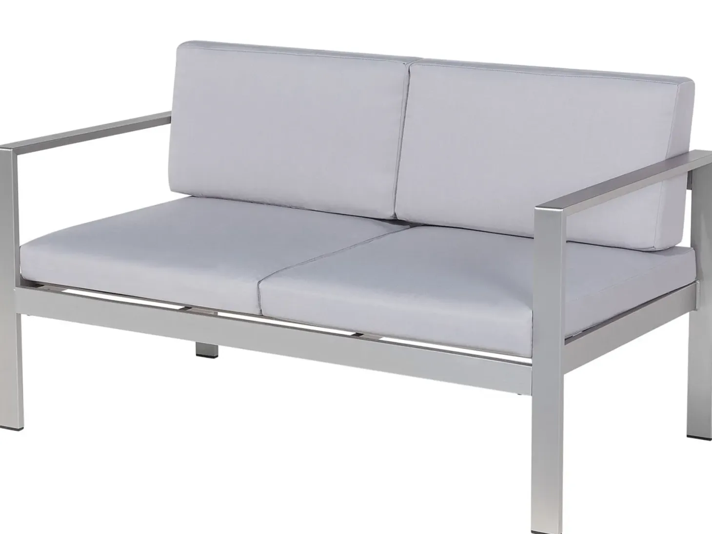 Ławka ogrodowa z poduchą SALERNO 142 cm Metal Jasnoszary