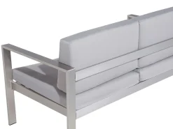 Ławka ogrodowa z poduchą SALERNO 142 cm Metal Jasnoszary