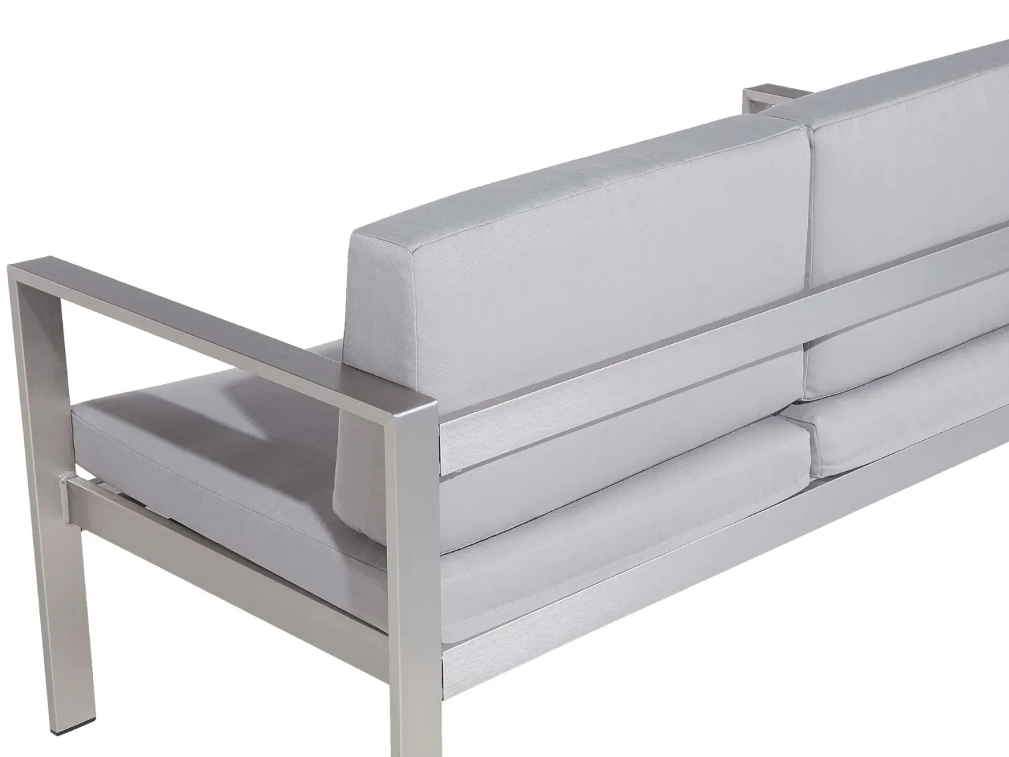Ławka ogrodowa z poduchą SALERNO 142 cm Metal Jasnoszary