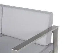 Ławka ogrodowa z poduchą SALERNO 142 cm Metal Jasnoszary