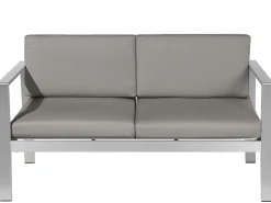 Ławka ogrodowa z poduchą SALERNO 142 cm Metal Ciemnoszary