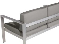 Ławka ogrodowa z poduchą SALERNO 142 cm Metal Ciemnoszary