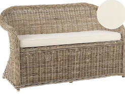 Ławka ogrodowa z poduchą SUSUA 141 cm Rattan Naturalny