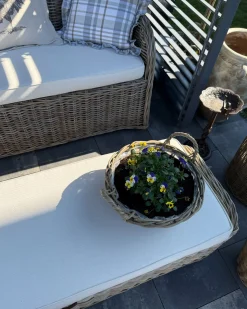 Ławka ogrodowa z poduchą SUSUA 141 cm Rattan Naturalny