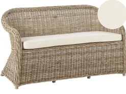Ławka ogrodowa z poduchą SUSUA 150 cm Rattan Naturalny