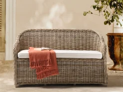 Ławka ogrodowa z poduchą SUSUA 150 cm Rattan Naturalny