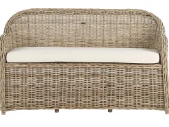 Ławka ogrodowa z poduchą SUSUA 150 cm Rattan Naturalny