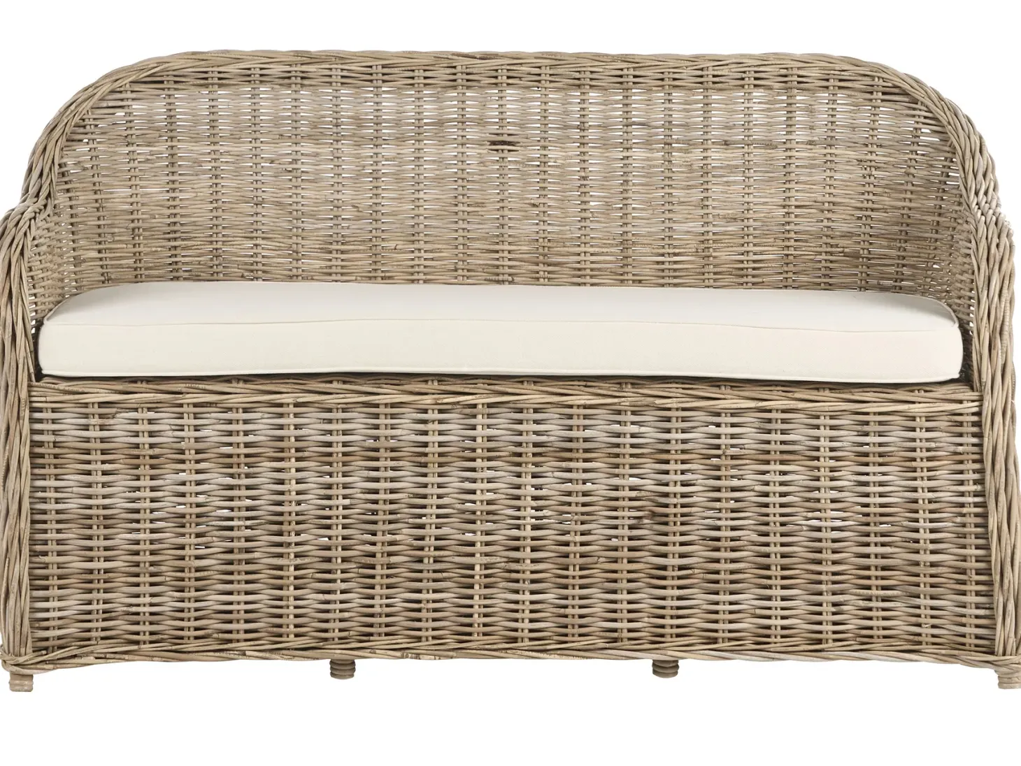 Ławka ogrodowa z poduchą SUSUA 150 cm Rattan Naturalny