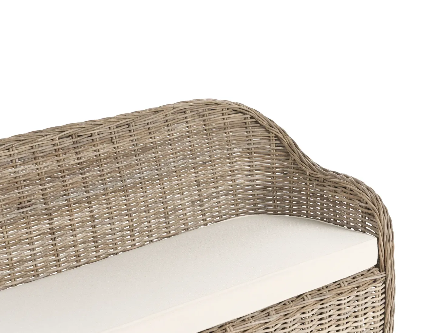 Ławka ogrodowa z poduchą SUSUA 150 cm Rattan Naturalny