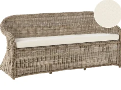 Ławka ogrodowa z poduchą SUSUA 189 cm Rattan Naturalny
