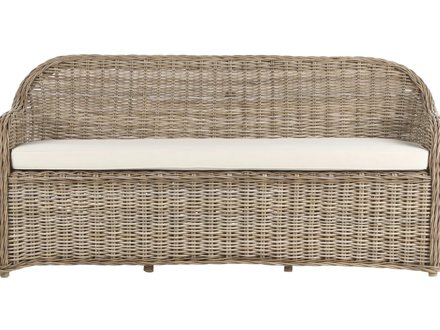 Ławka ogrodowa z poduchą SUSUA 189 cm Rattan Naturalny