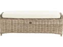 Ławka ogrodowa z poduchą SUSUA 150 cm z otomaną Rattan Naturalny