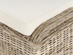 Ławka ogrodowa z poduchą SUSUA 150 cm z otomaną Rattan Naturalny