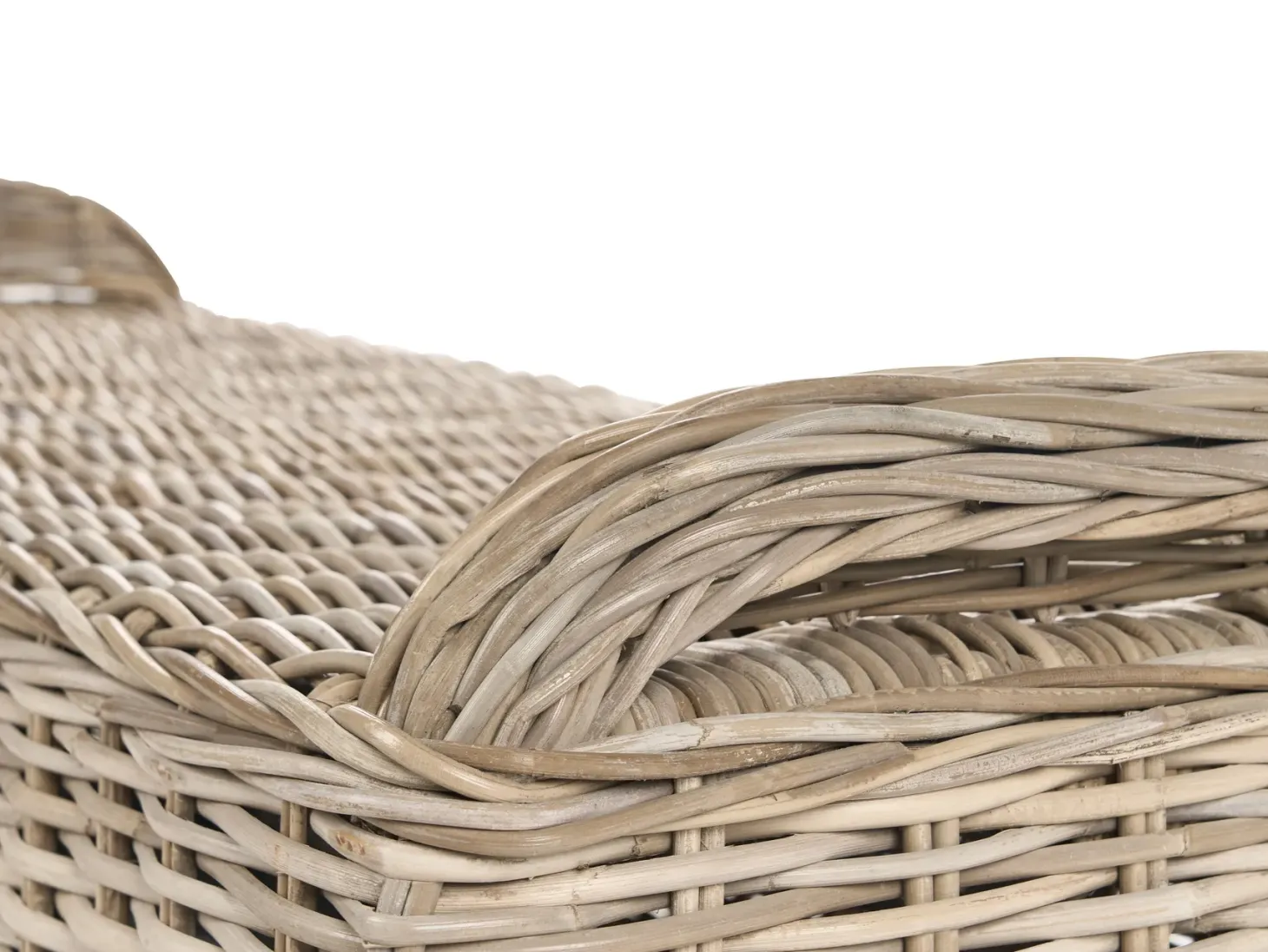 Ławka ogrodowa z poduchą SUSUA 141 cm z otomaną Rattan Naturalny