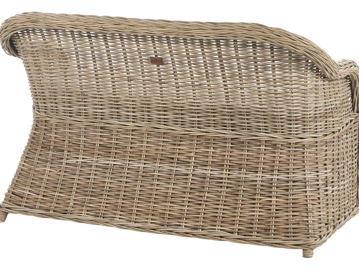 Ławka ogrodowa z poduchą SUSUA 141 cm z otomaną Rattan Naturalny