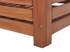 Ławka-schowek z półkami MATINO Drewno akacjowe 170 cm 80 cm Brązowy
