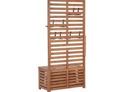 Ławka-schowek z półkami MATINO Drewno akacjowe 170 cm 80 cm Brązowy